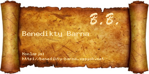 Benedikty Barna névjegykártya